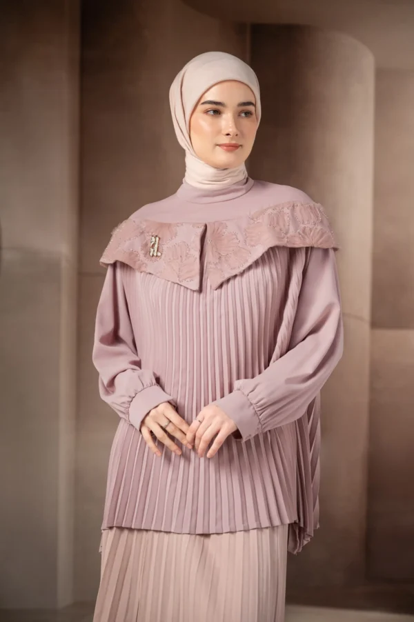 Terra Pleated Blouse Blush
